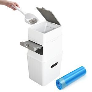 PooGuard Litter Disposal Bin 9.2L Trash Waste Can for Cat Litter, Dog Waste Bags